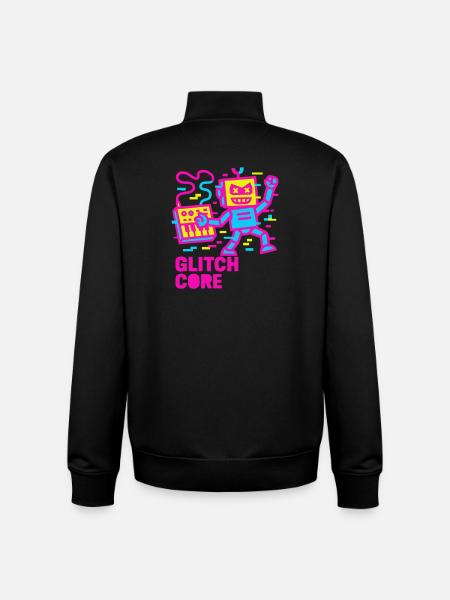 Glitchcore ! - Sweat zippé unisexe en coton bio Stanley/Stella - noir