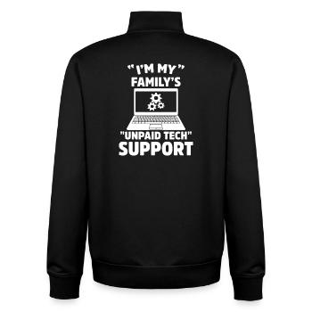 I'm My Family's Unpaid Tech Support Funny IT Humor - Unisex Organic Zip Sweatshirt by Stanley/Stella - black - Back - AI Model Male 185 light (185cm)