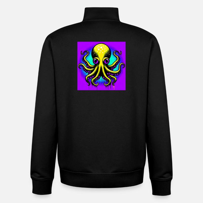 Octopus - Unisex Organic Zip Sweatshirt by Stanley/Stella - black
