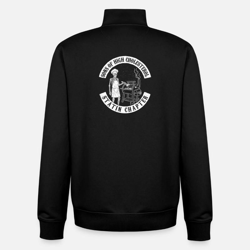 Fils D’hypercholestérolémie Drôle BBQ Fumeur - Sweat zippé unisexe en coton bio Stanley/Stella - noir