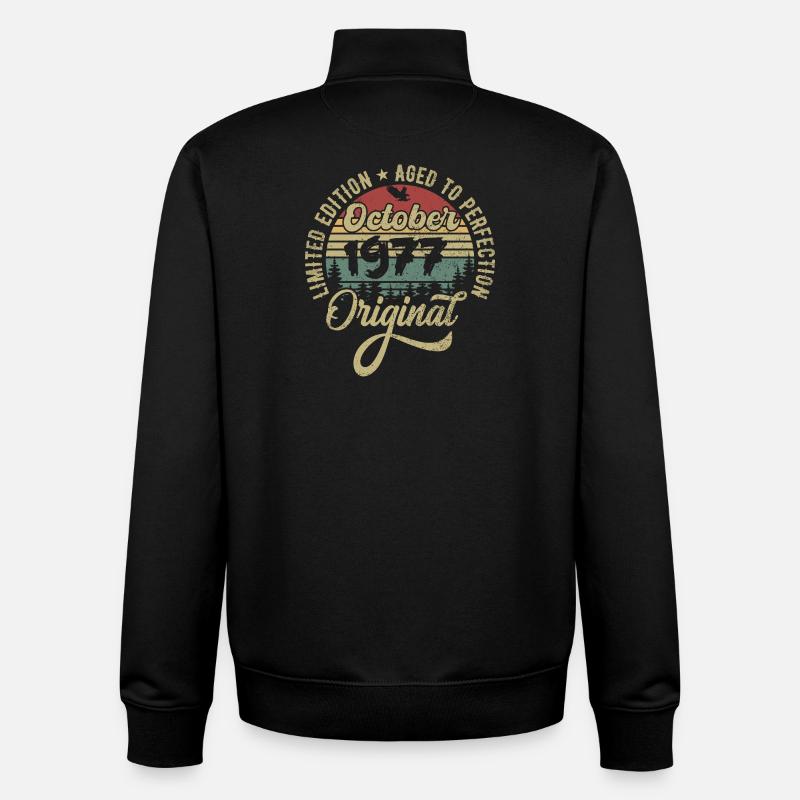 october 1977 anniversary october 1977 october - Unisex Organic Zip Sweatshirt by Stanley/Stella - black