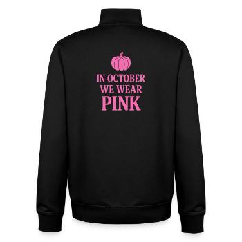 In October We Wear Pink Breast Cancer Awareness - Unisex Organic Zip Sweatshirt von Stanley/Stella - Schwarz - Hinten - AI Model Male 185 light (185cm)
