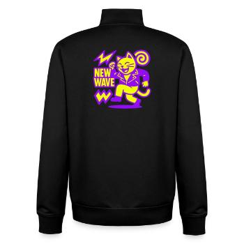 New Wave Cat - Unisex Organic Zip Sweatshirt von Stanley/Stella - Schwarz - Hinten - AI Model Male 185 light (185cm)