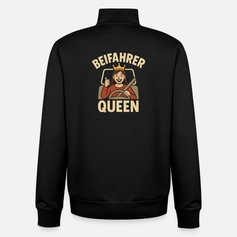 Passenger Queen Design - Unisex Organic Zip Sweatshirt by Stanley/Stella - black