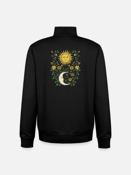 Nature Sunshine and Lunar Theme - Unisex Organic Zip Sweatshirt by Stanley/Stella - black