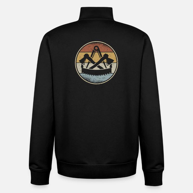 Zimmerer Zunftzeichen Zimmermann Handwerk Zunft - Unisex Organic Zip Sweatshirt von Stanley/Stella - Schwarz