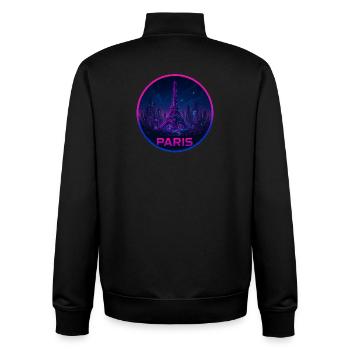 Paris Souvenir Cyberpunk - Sweat zippé unisexe en coton bio Stanley/Stella - noir - Dos - AI Model Male 185 light (185cm)