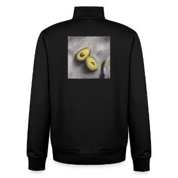 Minimalist Avocado Slice Illustration - Unisex Organic Zip Sweatshirt by Stanley/Stella - black - Back - AI Model Male 185 light (185cm)