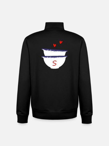 Letter s Breton bowls - Unisex Organic Zip Sweatshirt by Stanley/Stella - black