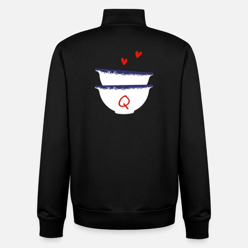 Lettre q bols breton - Sweat zippé unisexe en coton bio Stanley/Stella - noir