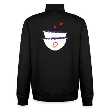 Lettre o bols breton - Sweat zippé unisexe en coton bio Stanley/Stella - noir - Dos - AI Model Male 185 light (185cm)