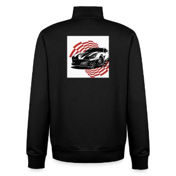 A sports car with a dynamic style - Unisex Organic Zip Sweatshirt by Stanley/Stella - black - Back - AI Model Male 185 light (185cm)
