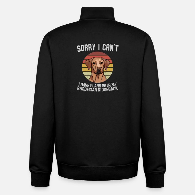 Graphique d’excuses du Rhodesian Ridgeback - Sweat zippé unisexe en coton bio Stanley/Stella - noir