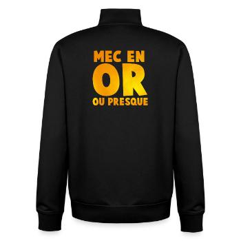 Typs Impactante or_message T-Shirt in Goldtönen - Unisex Organic Zip Sweatshirt von Stanley/Stella - Schwarz - Hinten - AI Model Male 185 light (185cm)