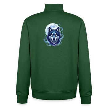 Loup - Sweat zippé unisexe en coton bio Stanley/Stella - vert bouteille - Dos - AI Model Male 185 dark (185cm)