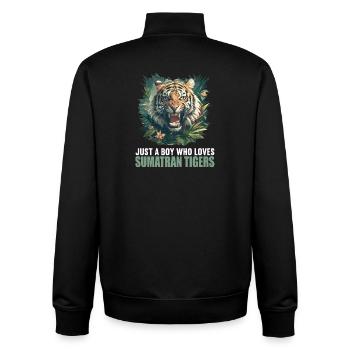 Sumatra-Tiger - Unisex Organic Zip Sweatshirt von Stanley/Stella - Schwarz - Hinten - AI Model Male 185 light (185cm)