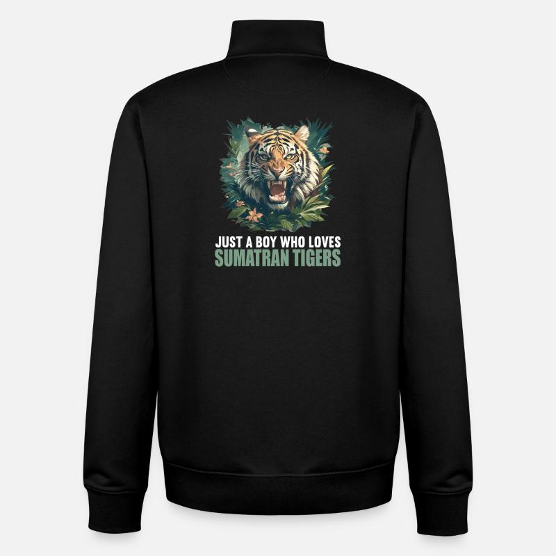 Tigre de Sumatra - Sweat zippé unisexe en coton bio Stanley/Stella - noir