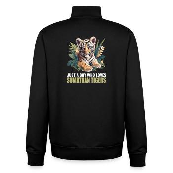 Sumatra-Tiger - Unisex Organic Zip Sweatshirt von Stanley/Stella - Schwarz - Hinten - AI Model Male 185 light (185cm)