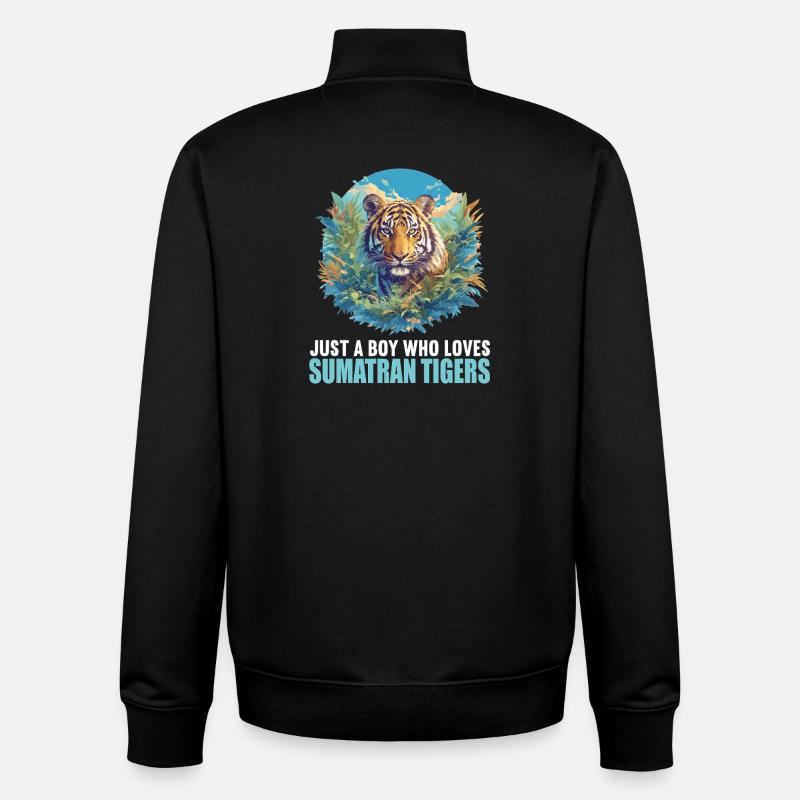 Sumatra-Tiger - Unisex Organic Zip Sweatshirt von Stanley/Stella - Schwarz