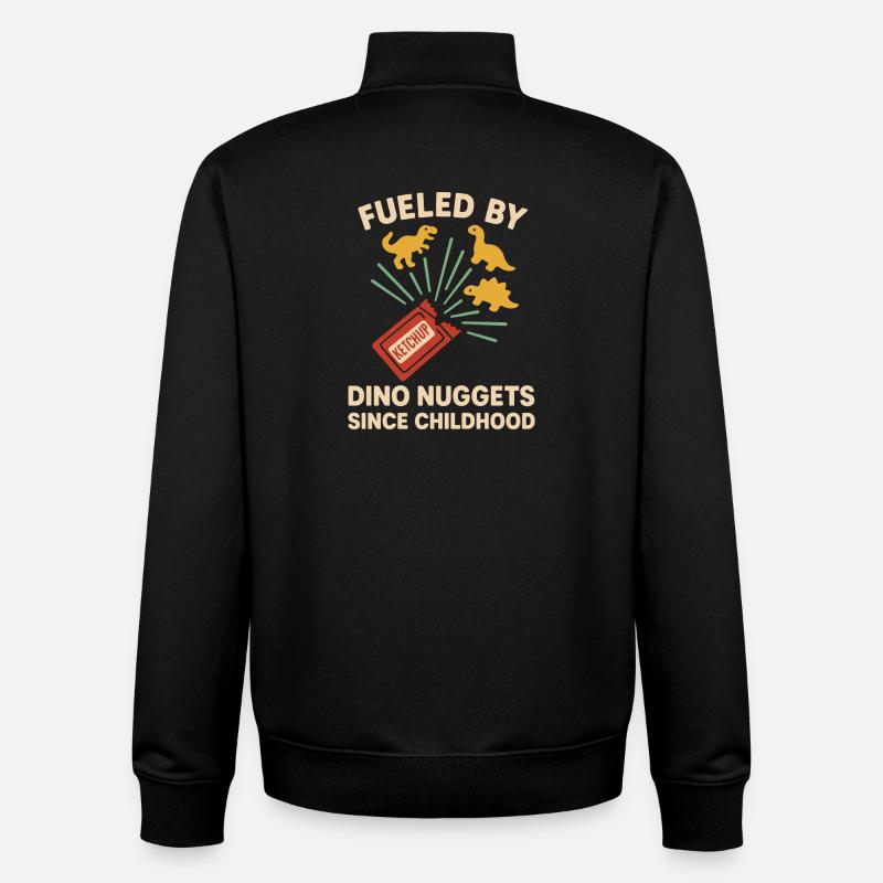 Dino Nuggets Nostalgie Drôle Snack Dinosaure - Sweat zippé unisexe en coton bio Stanley/Stella - noir