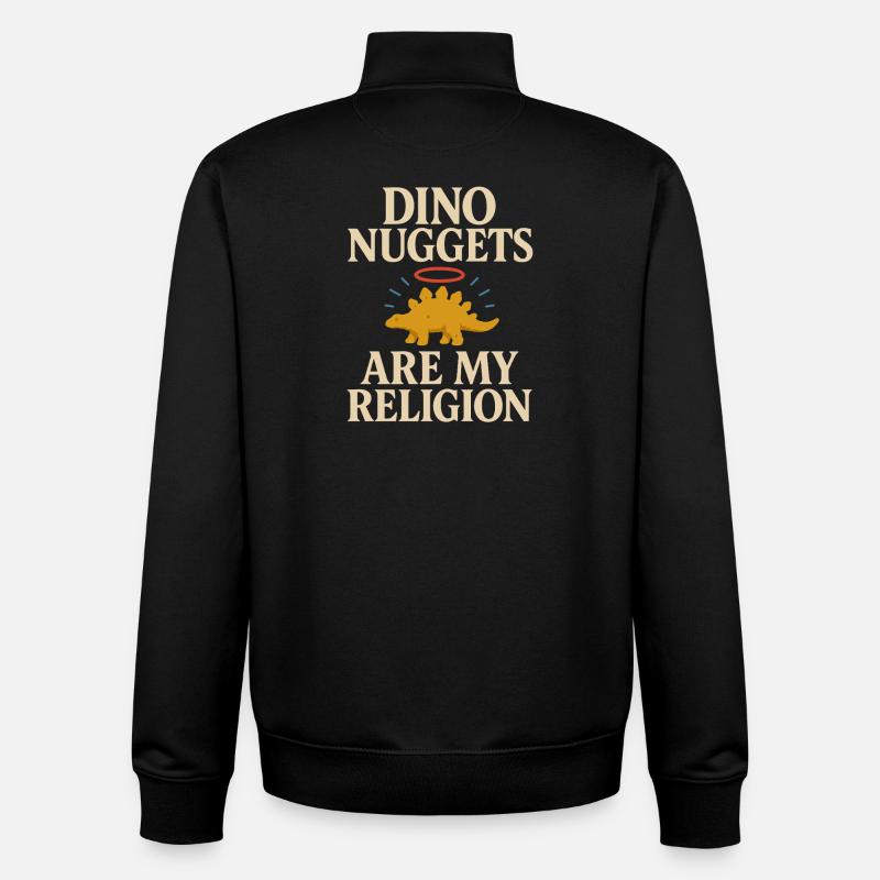 Dino Nuggets Nostalgia Funny Snack Dinosaur - Unisex Organic Zip Sweatshirt by Stanley/Stella - black