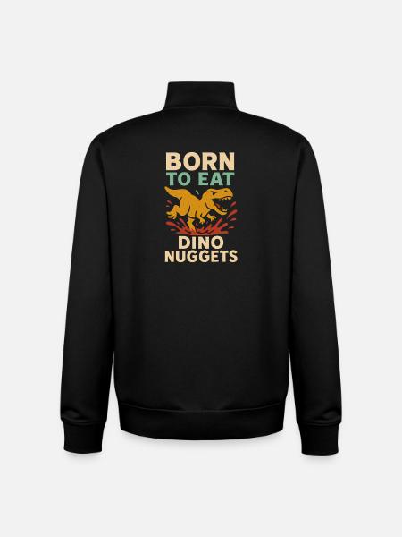 Dino Nuggets Nostalgia Funny Snack Dinosaur - Unisex Organic Zip Sweatshirt by Stanley/Stella - black