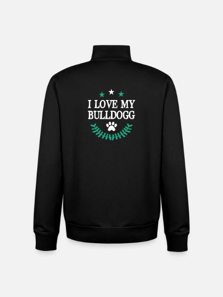 I Love my Bulldogg - Unisex Organic Zip Sweatshirt by Stanley/Stella - black