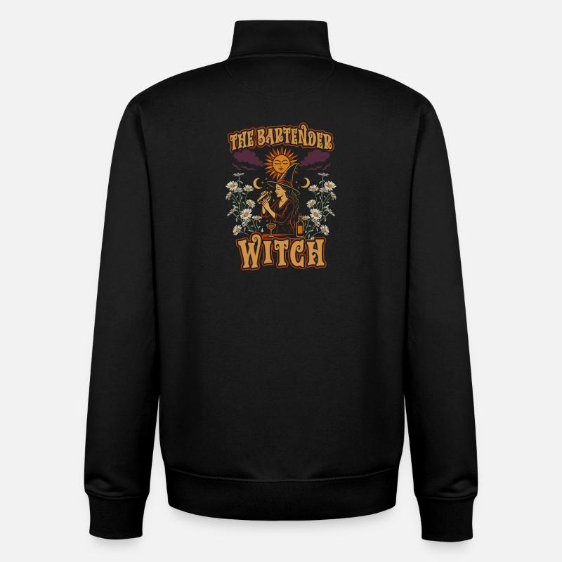 Bartender The Bartender Witch - Unisex Organic Zip Sweatshirt by Stanley/Stella - black