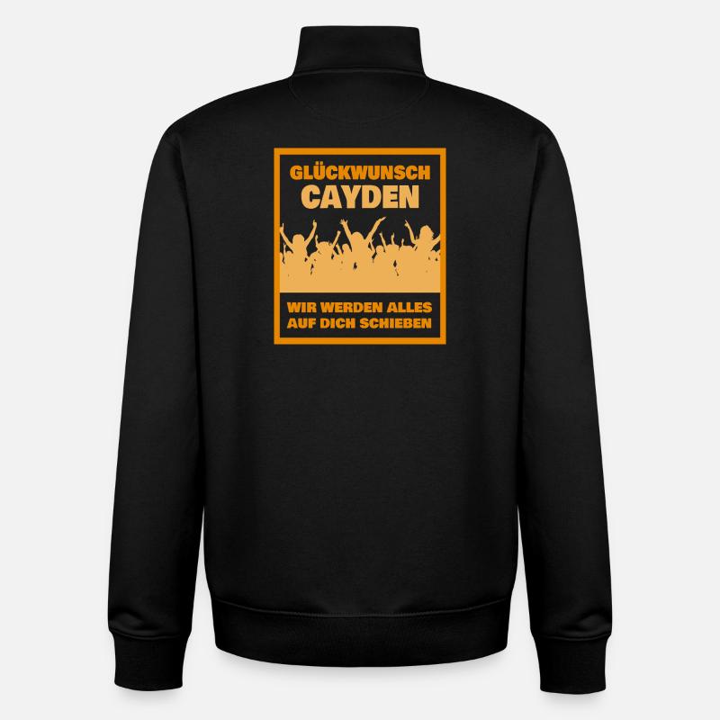 First name Cayden - Unisex Organic Zip Sweatshirt by Stanley/Stella - black