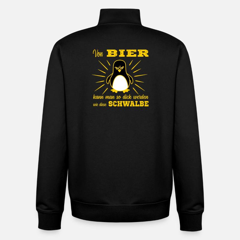 Bier Pinguin - Unisex Organic Zip Sweatshirt von Stanley/Stella - Schwarz