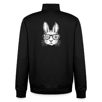 Hip Hop Culture 80s 90s Throwback Old School Vibes - Unisex Organic Zip Sweatshirt by Stanley/Stella - black - Back - AI Model Male 185 light (185cm)