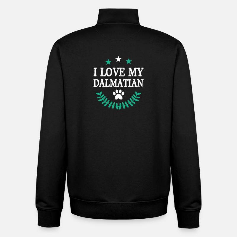 J’adore mes dalmatiens - Sweat zippé unisexe en coton bio Stanley/Stella - noir
