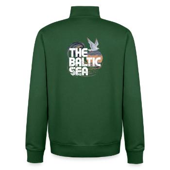  The Baltic Sea Ostsee Möwe Wellen Küste Maritim - Unisex Organic Zip Sweatshirt von Stanley/Stella - Flaschengrün - Hinten - AI Model Male 185 dark (185cm)