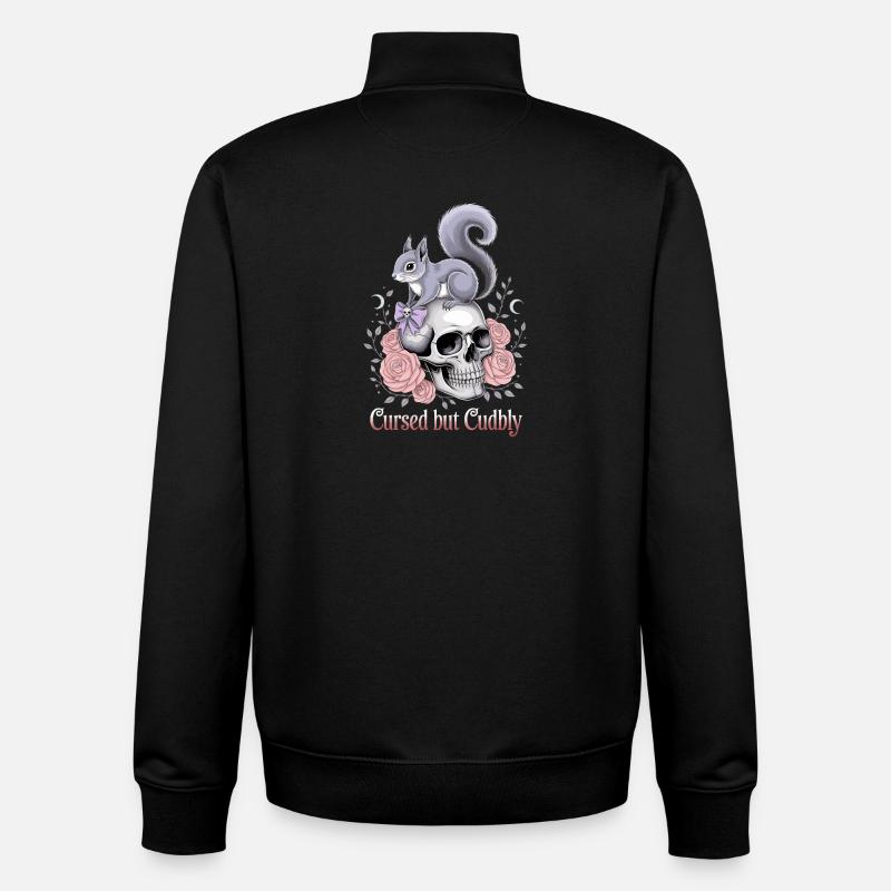 Crâne d’écureuil gothique maudit mais câlin - Sweat zippé unisexe en coton bio Stanley/Stella - noir