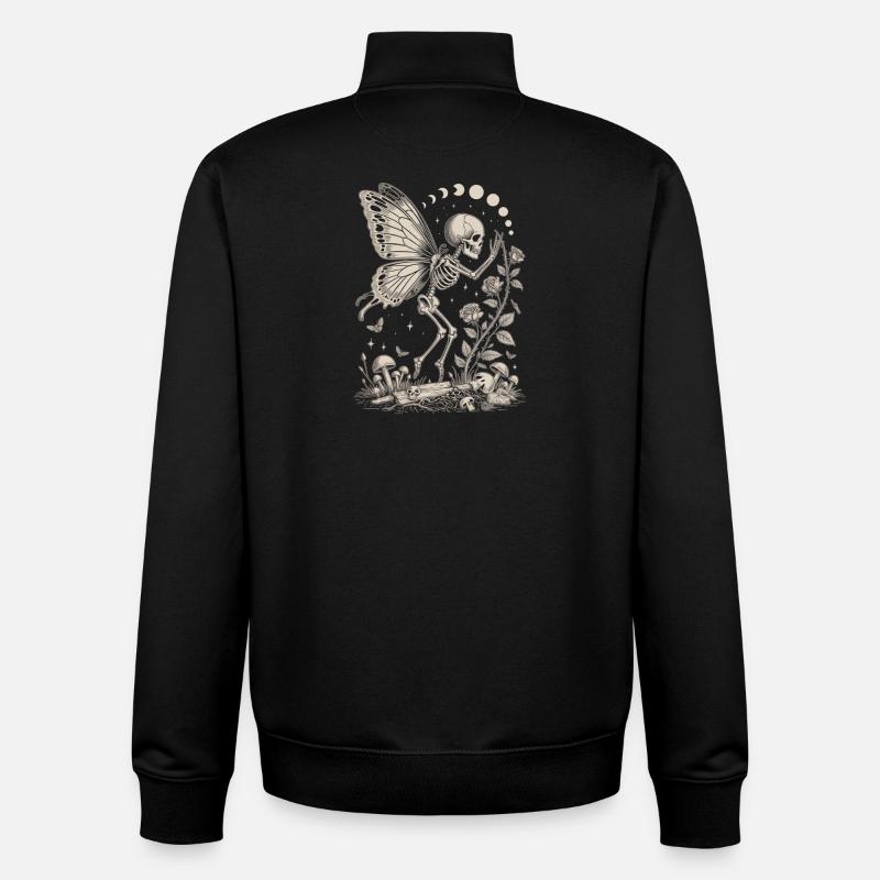 Gothic Skelett Fee mit Mondphasen - Unisex Organic Zip Sweatshirt von Stanley/Stella - Schwarz