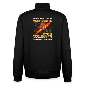 Verrückte Pyrotechniker Böllern Feuerwerk - Unisex Organic Zip Sweatshirt von Stanley/Stella - Schwarz - Hinten - AI Model Male 185 light (185cm)