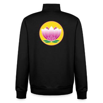 Méditation sur la fleur de lotus - Sweat zippé unisexe en coton bio Stanley/Stella - noir - Dos - AI Model Male 185 light (185cm)