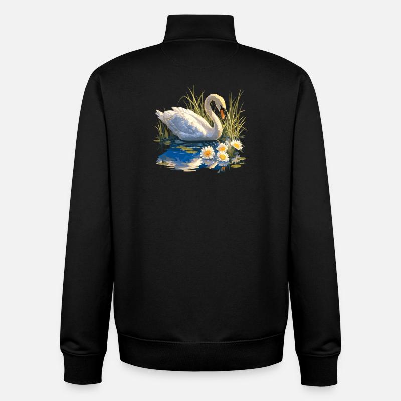 Schwäne Schwan - Unisex Organic Zip Sweatshirt von Stanley/Stella - Schwarz