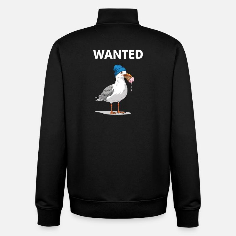 Gesucht Möwe Eiscreme Abenteuer - Unisex Organic Zip Sweatshirt by Stanley/Stella - black