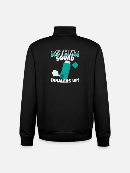 Asthma Squad Inhalers Up Asthmatics - Unisex Organic Zip Sweatshirt by Stanley/Stella - black