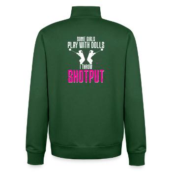 Lancer du poids Lancer du poids Lanceur de poids - Sweat zippé unisexe en coton bio Stanley/Stella - vert bouteille - Dos - AI Model Male 185 dark (185cm)