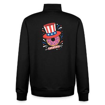  Donut Sprinkle Patriotic Independence Day 4th of - Unisex Organic Zip Sweatshirt von Stanley/Stella - Schwarz - Hinten - AI Model Male 185 light (185cm)