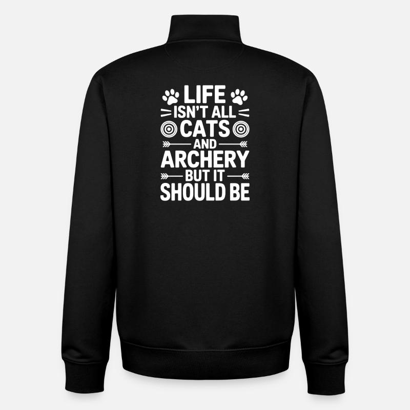 Bogenschießen Spruch Katzen Bogenschießen Geschenk - Unisex Organic Zip Sweatshirt von Stanley/Stella - Schwarz
