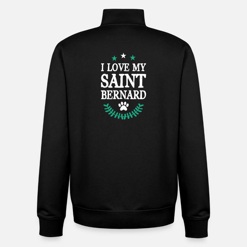 SAINT_BERNARD - Sweat zippé unisexe en coton bio Stanley/Stella - noir