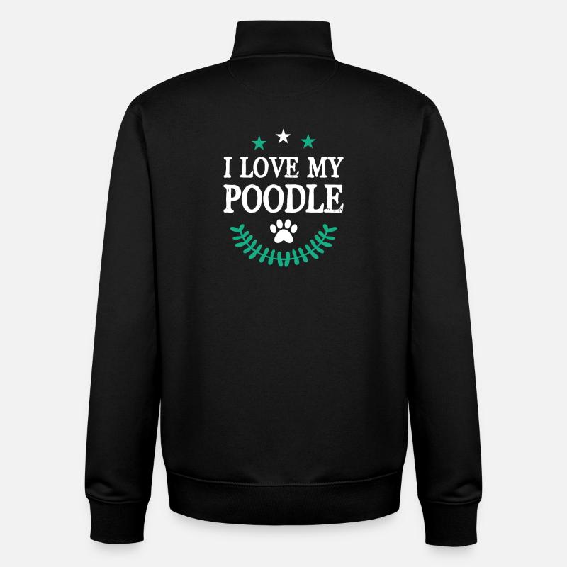 J’adore mon Pudel - Sweat zippé unisexe en coton bio Stanley/Stella - noir
