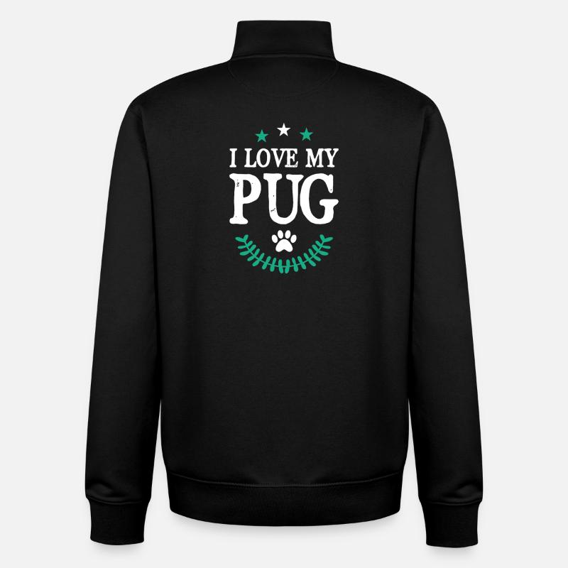 PUG Mops - Unisex Organic Zip Sweatshirt von Stanley/Stella - Schwarz