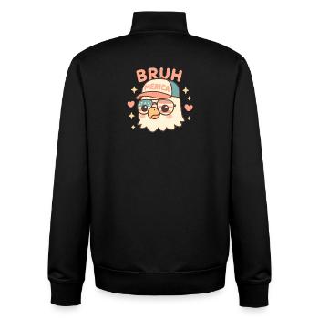 Bruh 4th of July Eagle Kids Teen 4th of July Bruh - Unisex Organic Zip Sweatshirt by Stanley/Stella - black - Back - AI Model Male 185 light (185cm)