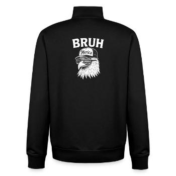 Bruh 4th of July Eagle Kids Teen 4th of July Bruh - Unisex Organic Zip Sweatshirt by Stanley/Stella - black - Back - AI Model Male 185 light (185cm)