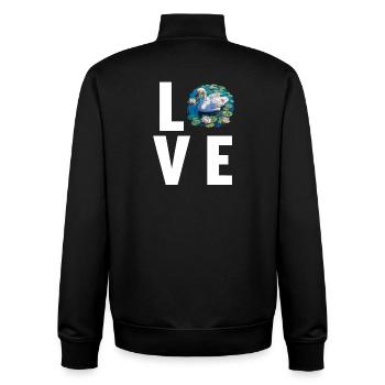 Swans Swan - Unisex Organic Zip Sweatshirt by Stanley/Stella - black - Back - AI Model Male 185 light (185cm)