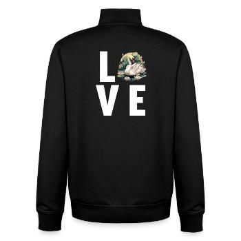Swans Swan - Unisex Organic Zip Sweatshirt by Stanley/Stella - black - Back - AI Model Male 185 light (185cm)